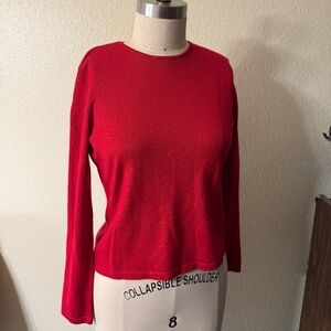 Ann Taylor Loft Wool Cashmere Blend Red Long Sleeve Sweater Size Medium